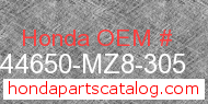 Honda 44650-MZ8-305 genuine part number image
