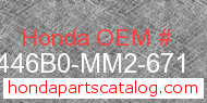 Honda 446B0-MM2-671 genuine part number image