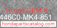 Honda 446C0-MK4-851 genuine part number image