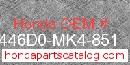 Honda 446D0-MK4-851 genuine part number image
