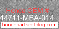 Honda 44711-MBA-014 genuine part number image