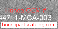 Honda 44711-MCA-003 genuine part number image
