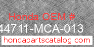 Honda 44711-MCA-013 genuine part number image
