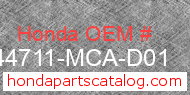 Honda 44711-MCA-D01 genuine part number image