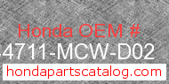 Honda 44711-MCW-D02 genuine part number image