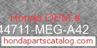Honda 44711-MEG-A42 genuine part number image