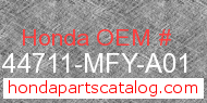 Honda 44711-MFY-A01 genuine part number image
