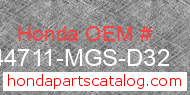 Honda 44711-MGS-D32 genuine part number image