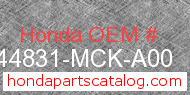Honda 44831-MCK-A00 genuine part number image