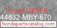 Honda 44832-MBY-670 genuine part number image