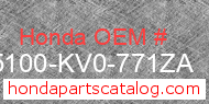 Honda 45100-KV0-771ZA genuine part number image