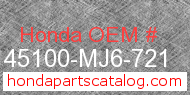 Honda 45100-MJ6-721 genuine part number image