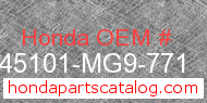 Honda 45101-MG9-771 genuine part number image