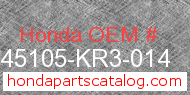 Honda 45105-KR3-014 genuine part number image
