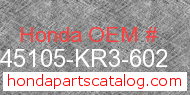 Honda 45105-KR3-602 genuine part number image