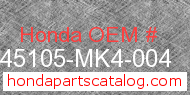Honda 45105-MK4-004 genuine part number image
