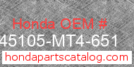 Honda 45105-MT4-651 genuine part number image
