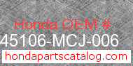Honda 45106-MCJ-006 genuine part number image