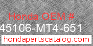 Honda 45106-MT4-651 genuine part number image