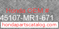 Honda 45107-MR1-671 genuine part number image