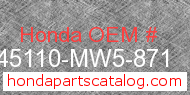 Honda 45110-MW5-871 genuine part number image