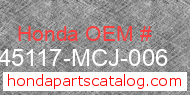 Honda 45117-MCJ-006 genuine part number image
