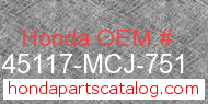Honda 45117-MCJ-751 genuine part number image