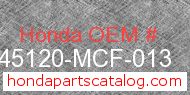 Honda 45120-MCF-013 genuine part number image