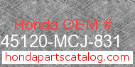 Honda 45120-MCJ-831 genuine part number image