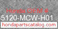 Honda 45120-MCW-H01 genuine part number image