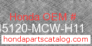 Honda 45120-MCW-H11 genuine part number image