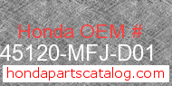 Honda 45120-MFJ-D01 genuine part number image