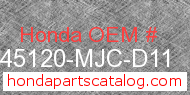 Honda 45120-MJC-D11 genuine part number image