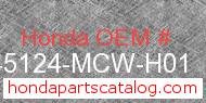 Honda 45124-MCW-H01 genuine part number image
