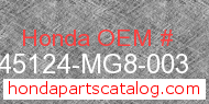 Honda 45124-MG8-003 genuine part number image
