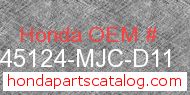 Honda 45124-MJC-D11 genuine part number image