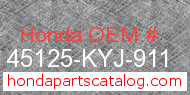 Honda 45125-KYJ-911 genuine part number image