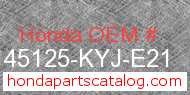 Honda 45125-KYJ-E21 genuine part number image