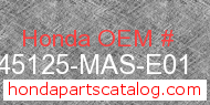 Honda 45125-MAS-E01 genuine part number image