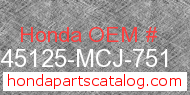 Honda 45125-MCJ-751 genuine part number image