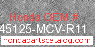 Honda 45125-MCV-R11 genuine part number image