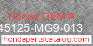 Honda 45125-MG9-013 genuine part number image
