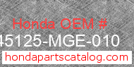 Honda 45125-MGE-010 genuine part number image