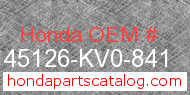Honda 45126-KV0-841 genuine part number image