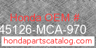 Honda 45126-MCA-970 genuine part number image