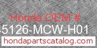 Honda 45126-MCW-H01 genuine part number image