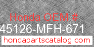 Honda 45126-MFH-671 genuine part number image