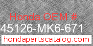 Honda 45126-MK6-671 genuine part number image