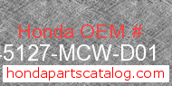 Honda 45127-MCW-D01 genuine part number image