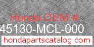 Honda 45130-MCL-000 genuine part number image